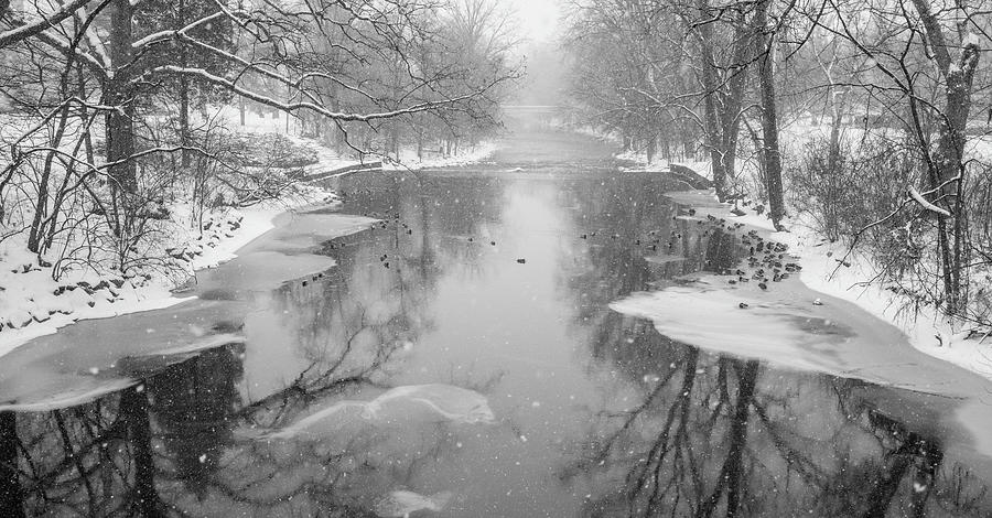 Red Cedar River in Winter  Photograph by John McGraw