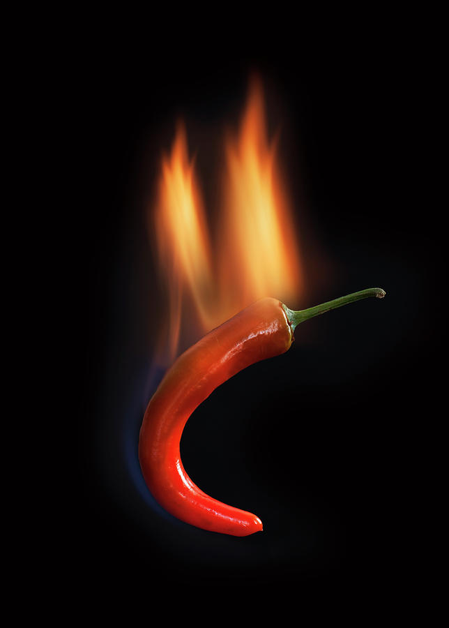 Red Chili Burning In Flames Photograph by Buena Vista Images