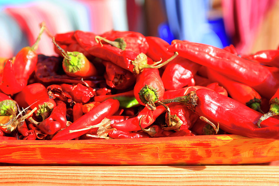 Nature Photograph - Red Chilli Peppers by Chris Smith