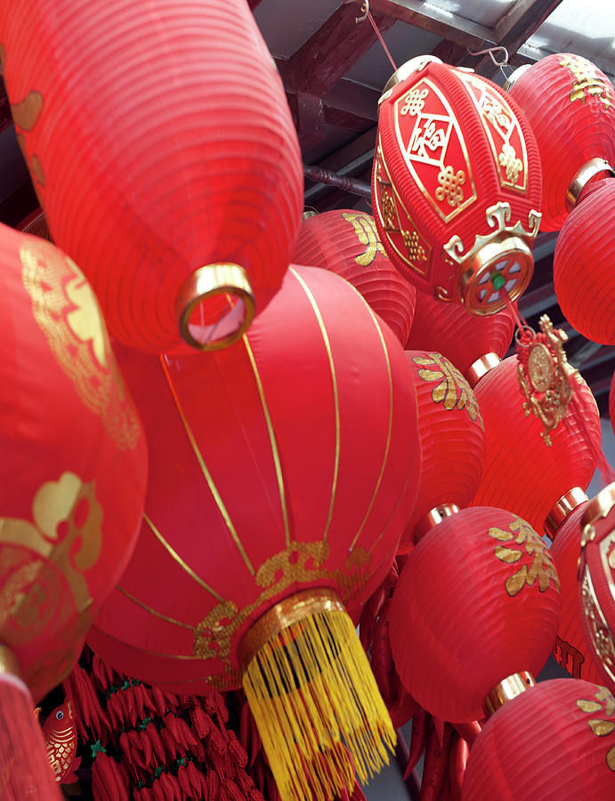 Red Chinese Lanterns For Sale In A Photograph by Shanna Baker