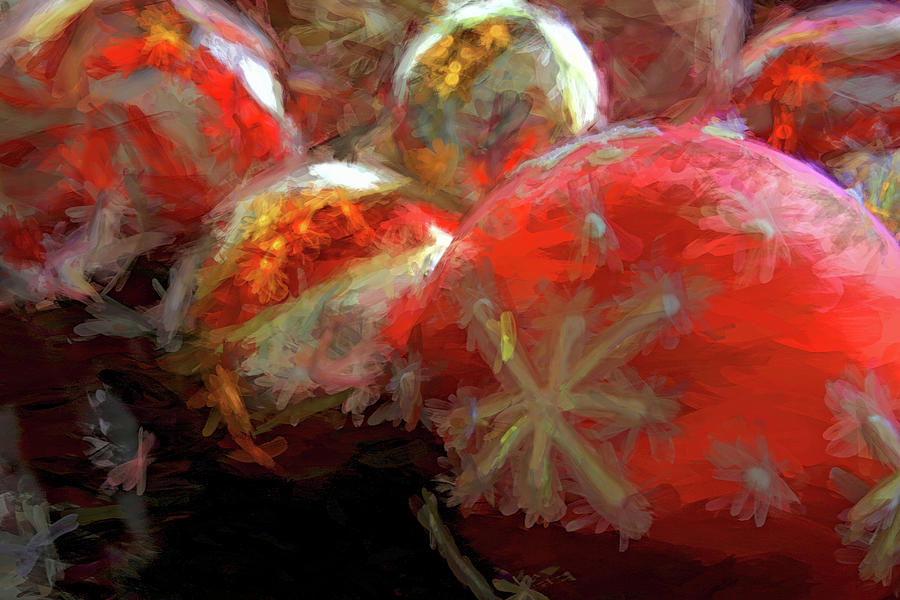 Red Christmas Balls Digital Art by Barry Wills