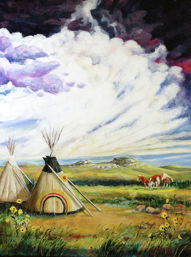 Red Cloud at the Niobrara Painting by Cynthia Westbrook
