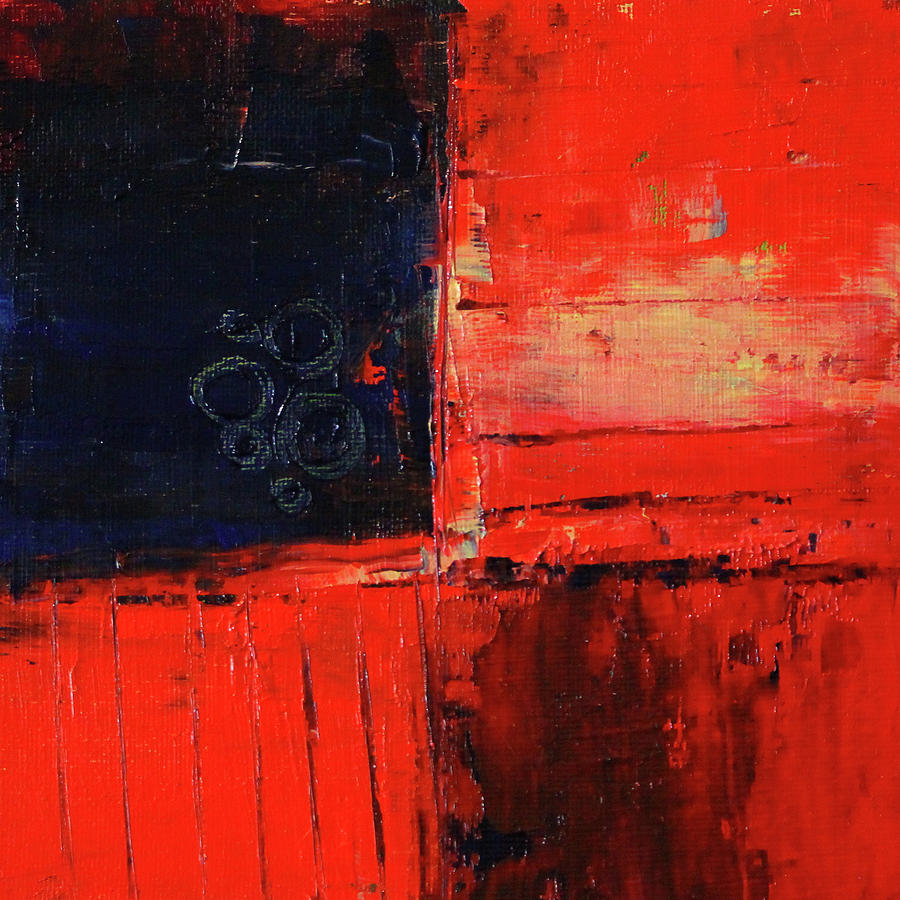 Red Corner Abstract Painting by Nancy Merkle