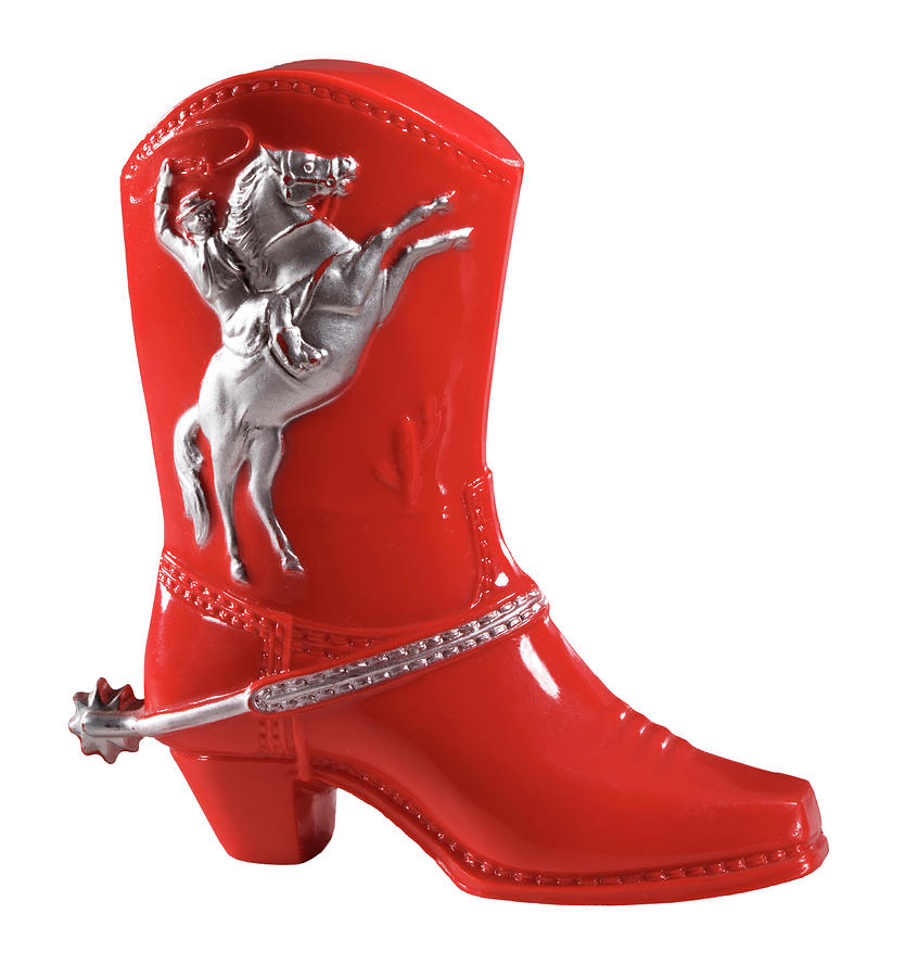 Vintage Drawing - Red Cowboy Boot With Spur by CSA Images