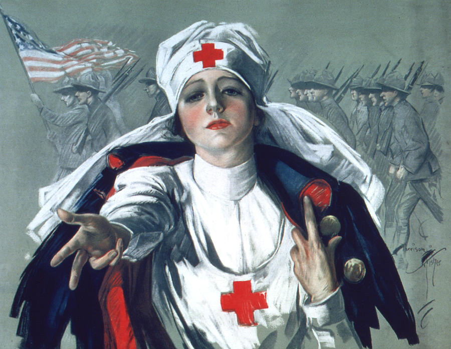 Red Cross Nurse Painting by Harrison Fisher