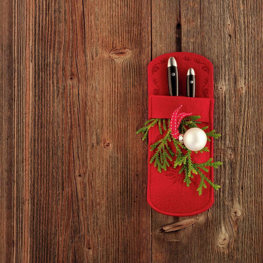Red Cutlery Bag Photograph by Feig & Feig