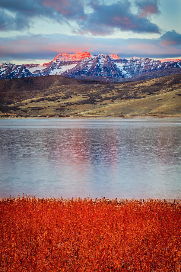 Provo Photograph - Red Dawn on Timp by Wasatch Light