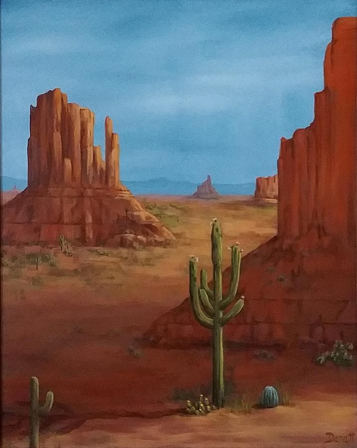 Red desert cactus  Painting by Danett Britt