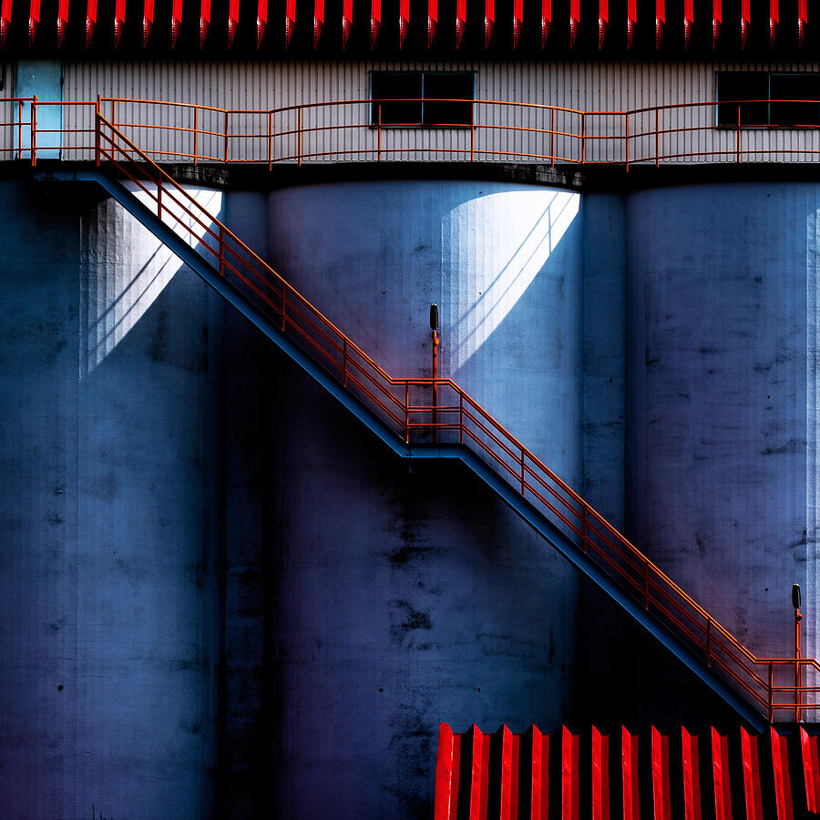 Red Diagonal Line Photograph by Tetsuya Hashimoto
