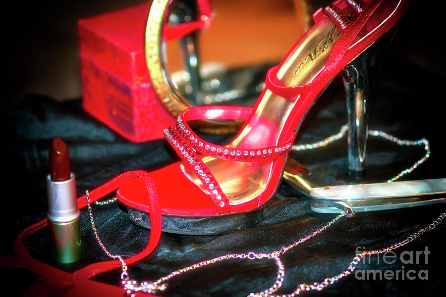 Red Diamonds on Her Shoe Photograph by John Rizzuto
