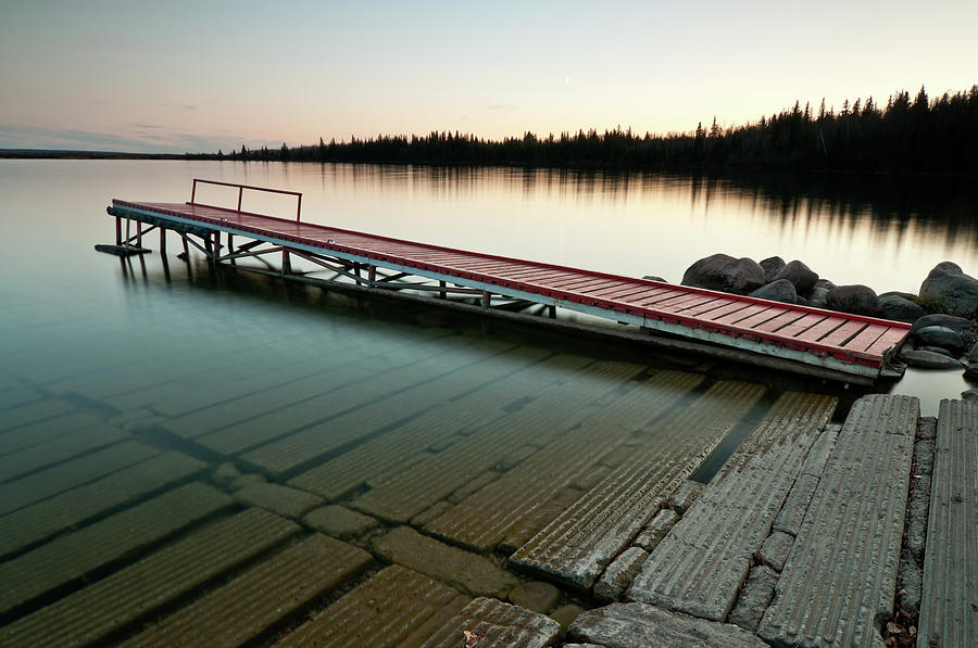 Red Dock At Sunset Photograph by Stephanehachey
