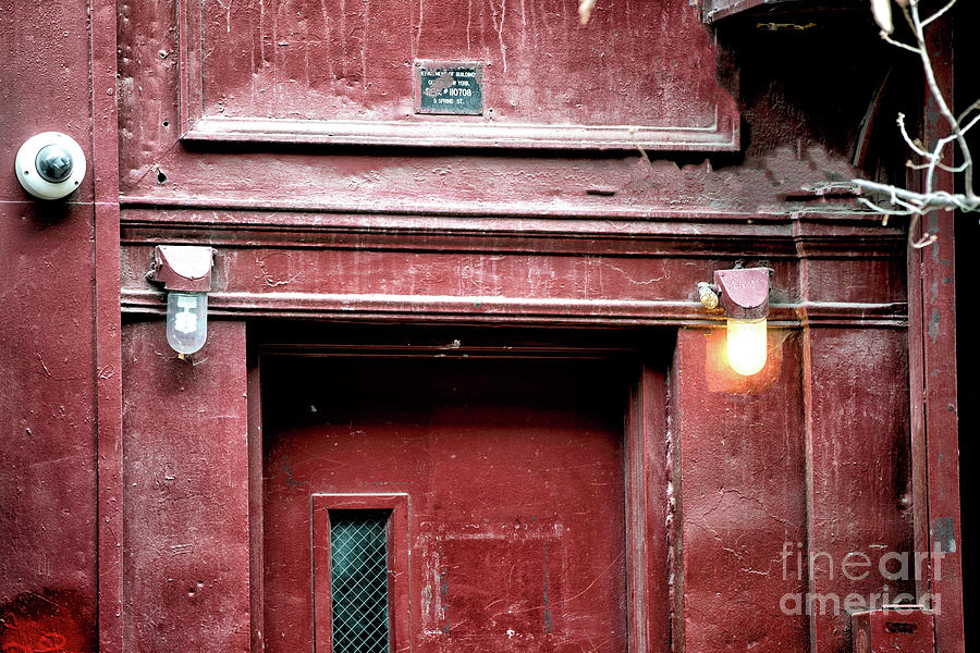 Red Door in the Bowery New York City Photograph by John Rizzuto