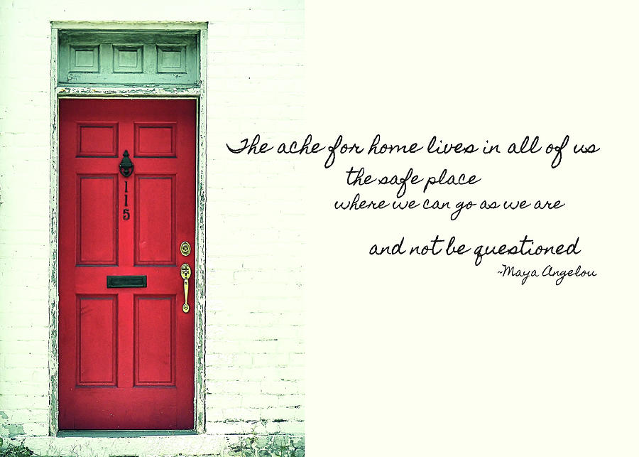 Brick Photograph - RED DOOR quote by JAMART Photography