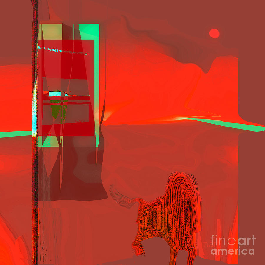 Red Door to Santa Fe Sunset Mixed Media by Zsanan Studio