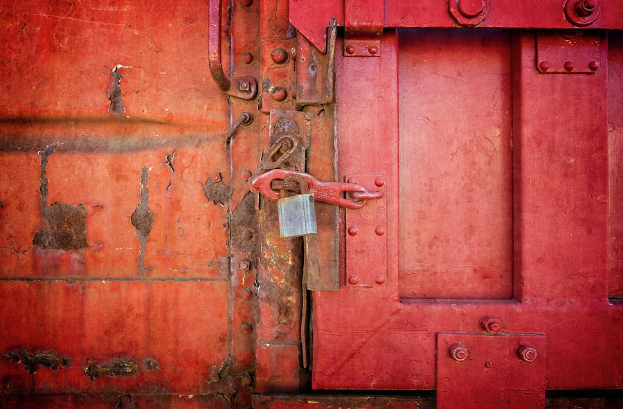 Train Photograph - Red Door by Wayne Sherriff