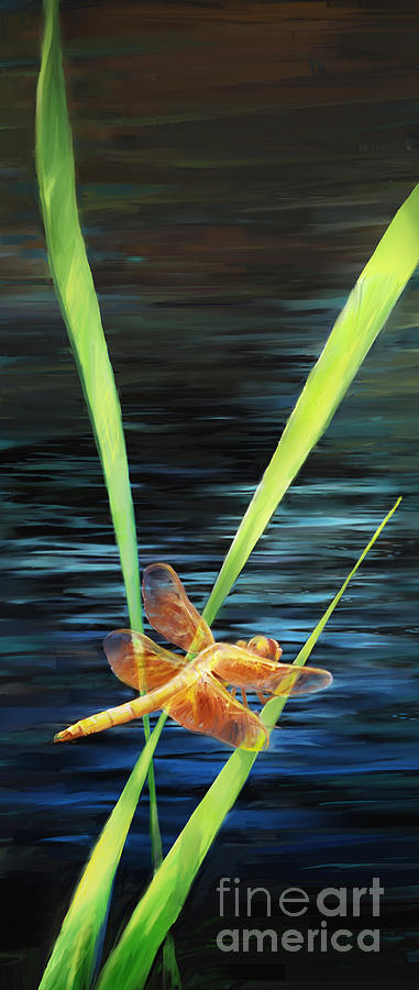Red Dragon on Pond Painting by Robert Corsetti