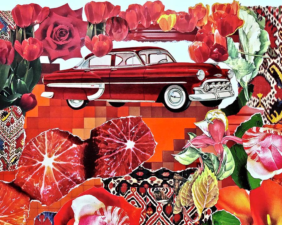 Red Essence Collage Mixed Media by Kirsten Giving