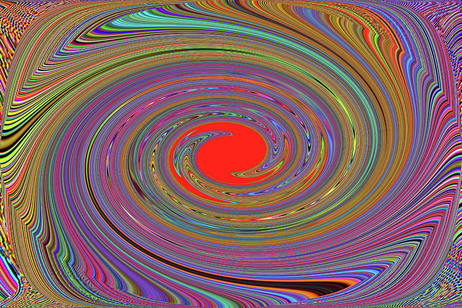 Red Eye Spiral Abstract Digital Art by Tom Janca