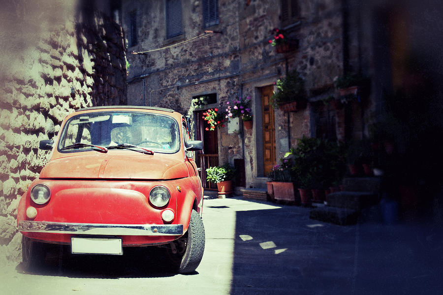 Red Fiat Cinquecento, Typical Italian Photograph by Zodebala