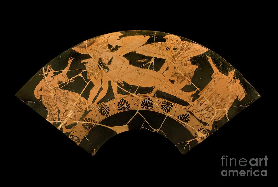 Greek Photograph - Red Figure Kylix Of Sarpedons Death. by David Parker/science Photo Library