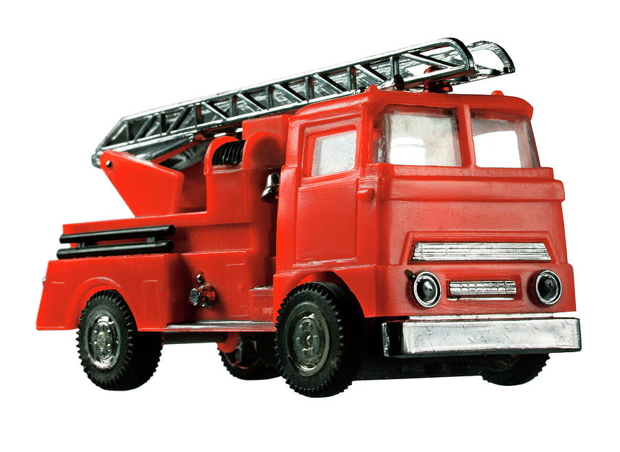 Transportation Drawing - Red Fire Truck by CSA Images