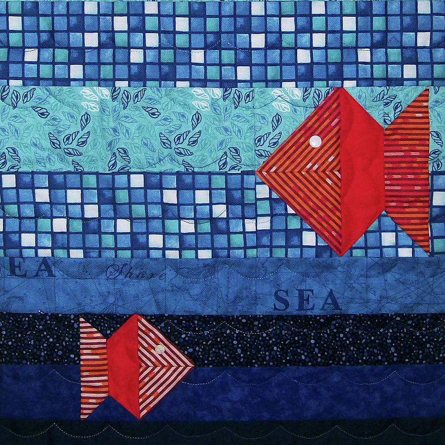 Red Fish Tapestry - Textile by Pam Geisel