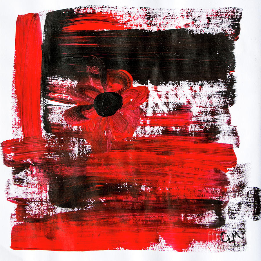 Red Flower Painting by Cheryl McClure