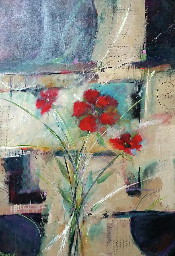 Red Flower Mixed Media by Sheila Eastman - Fine Art America