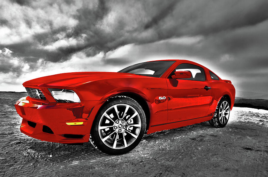 Red Ford Mustang 2005 Wall Art Decor Picture Photograph By Hotel Arizona Hd