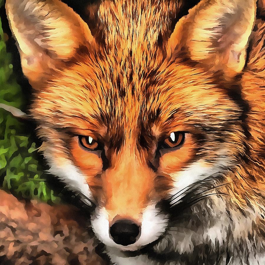 Red Fox  Painting by Taiche Acrylic Art