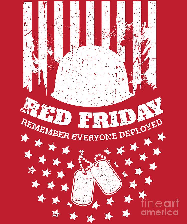 Red Friday American Flag Military Digital Art by Studio Metzger Pixels