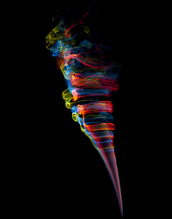 Red, Green And Blue Smoke Curls Digital Art by Chad Baker