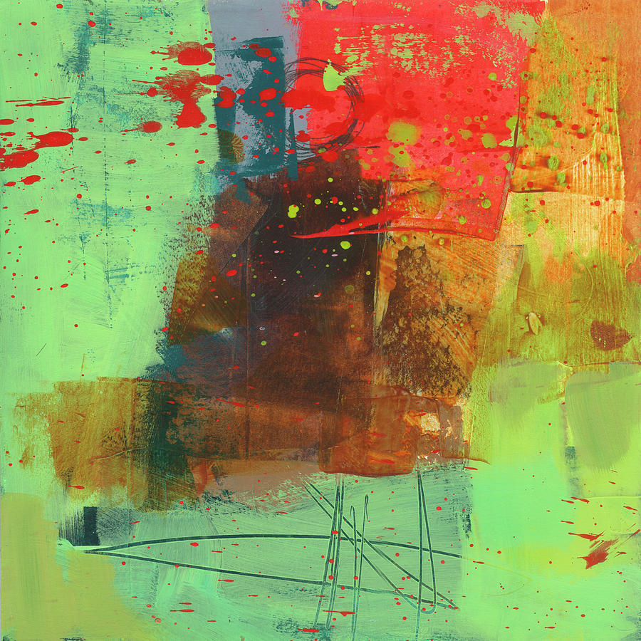 Red Green Hot Mess Painting by Jane Davies