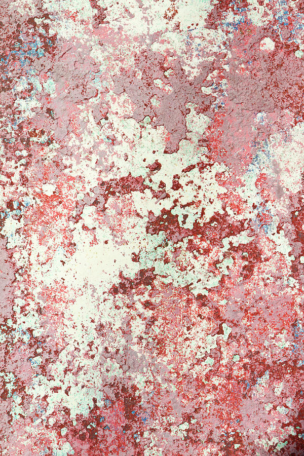 Red Grunge Painted Background With Photograph by Joakimbkk