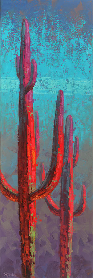 Saguaro Painting - Red Guardians 2 by Cody DeLong