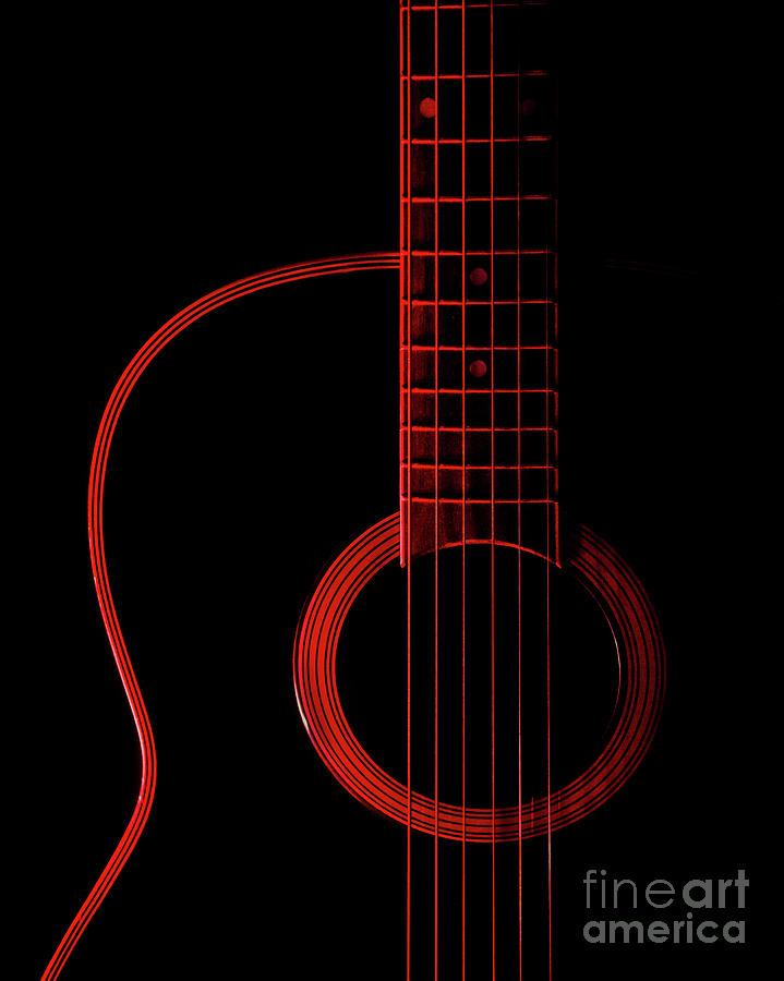 Red Guitar Photograph by Melissa Lipton