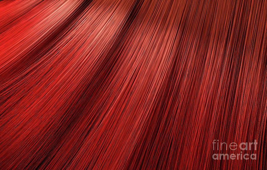 Red Hair Blowing Closeup Digital Art