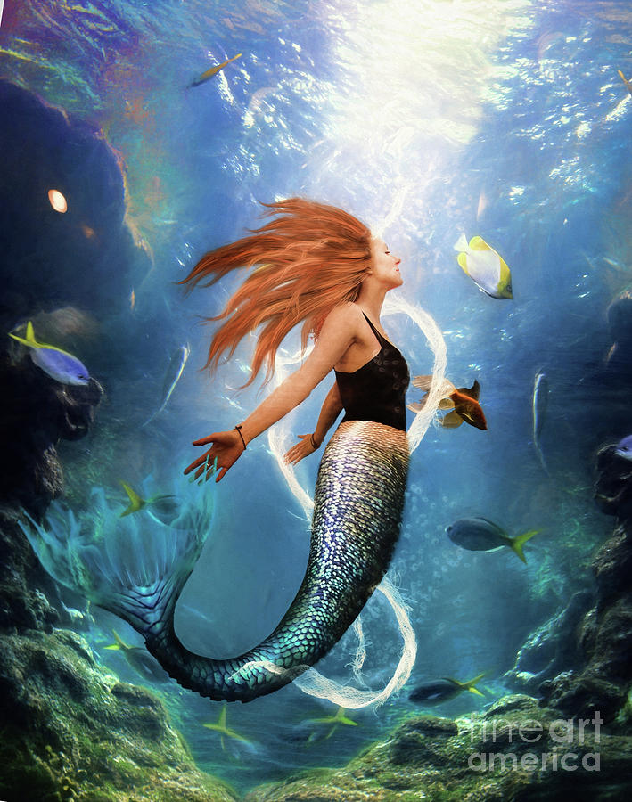 Red headed mermaid Digital Art by Lynne Alexander - Fine Art America