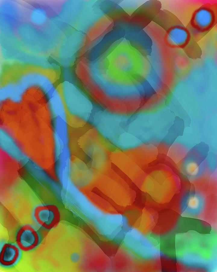 Red Heart Abstract Digital Art by Susan Stone