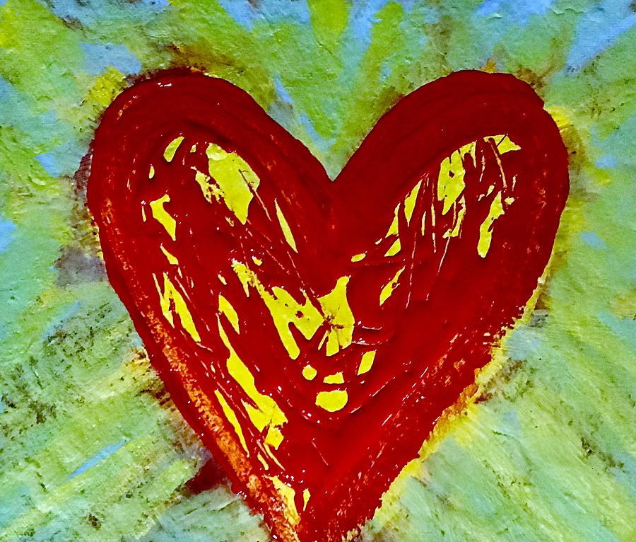 Red Heart Painting By Pamela Haenelt Fine Art America