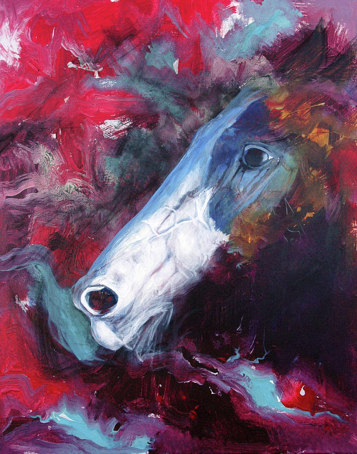 Red Horse Painting by Cynthia Westbrook