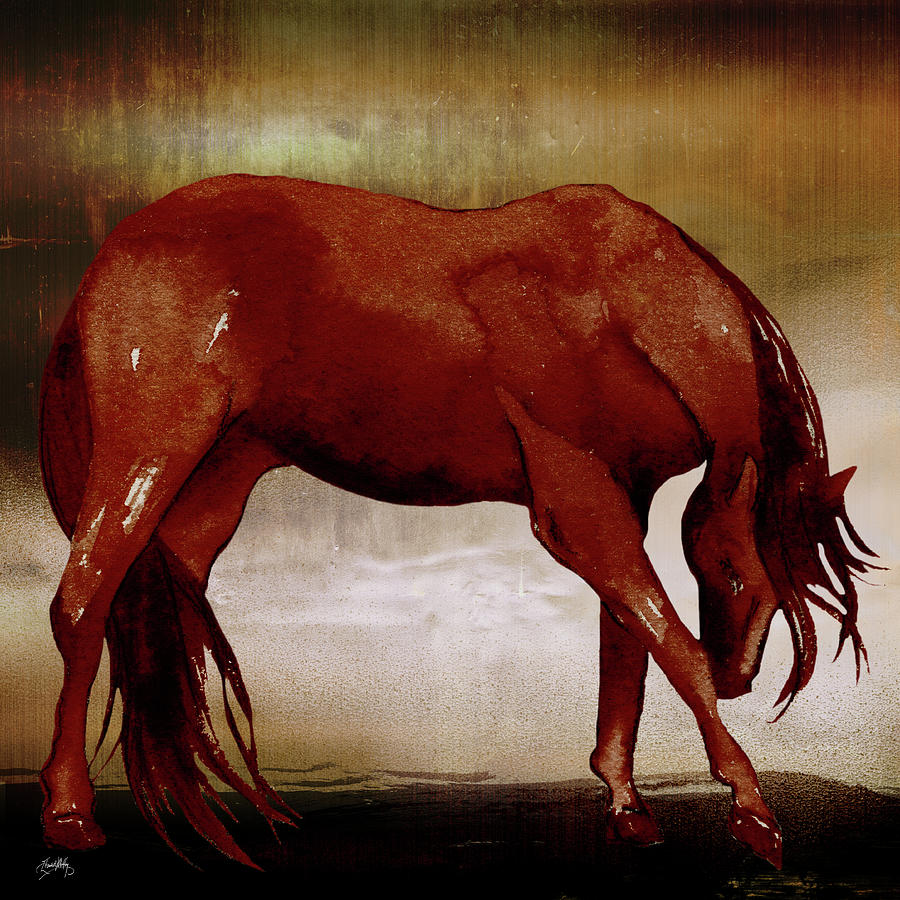 Animal Mixed Media - Red Horse I by Elizabeth Medley