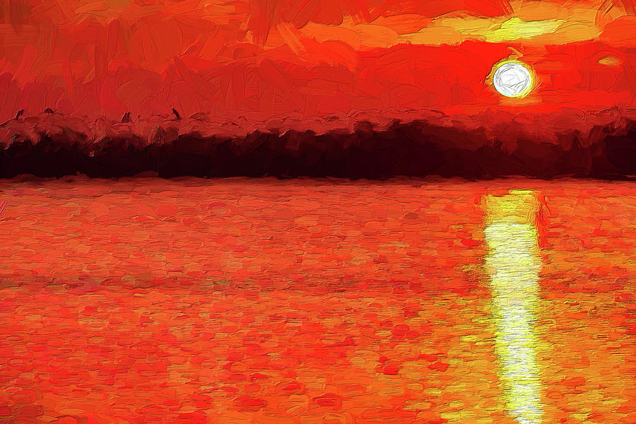 Red Hot Sunrise AP Painting by Dan Carmichael