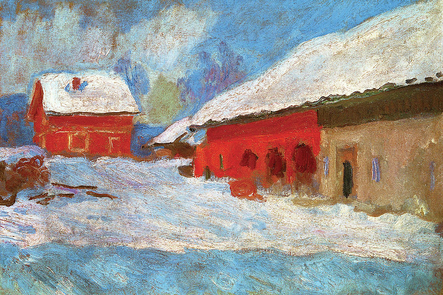 Red Houses at Bjornegaard Painting by Claude Monet