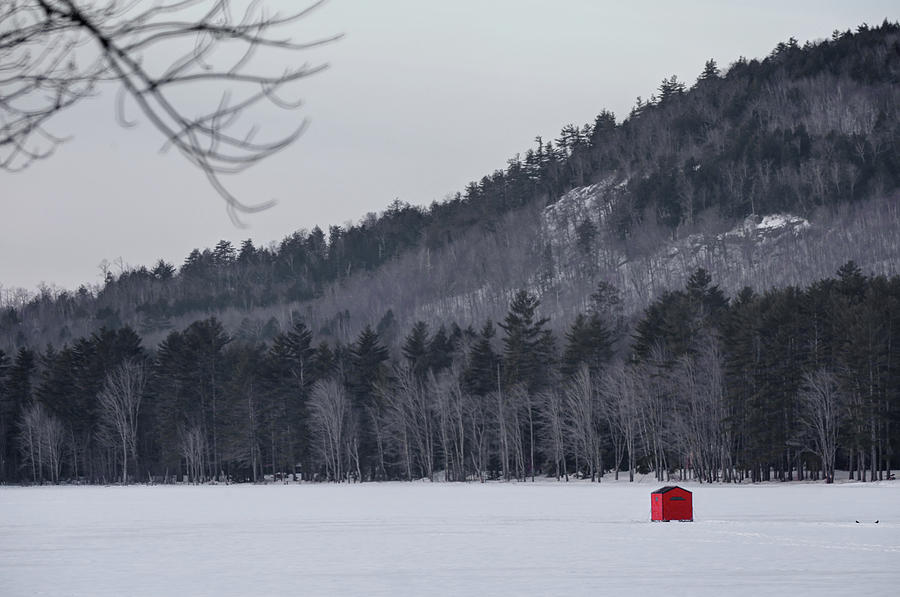 Red Ice Fishing Shack Photograph by John Meader