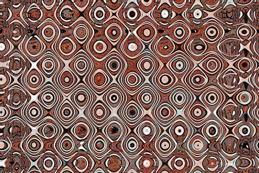 Red Interwoven Circles Abstract Digital Art by Tom Janca