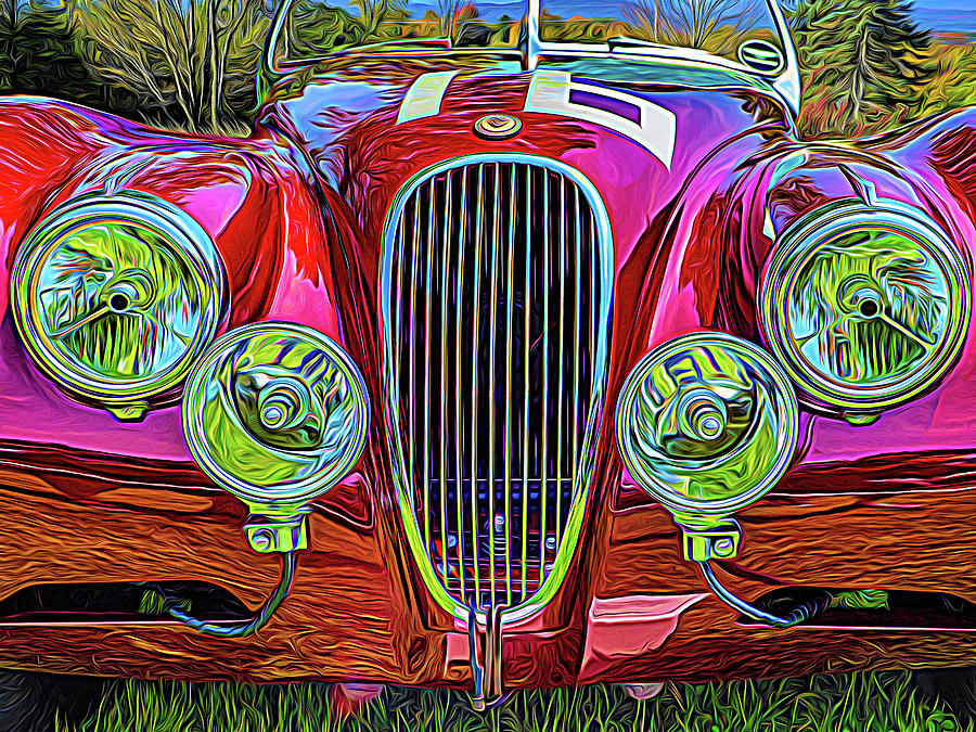 Car Photograph - Red Jaguar by Paul Wear