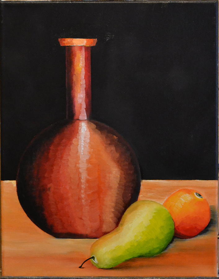 Red Jar and Fruit Painting by Martin Schmidt