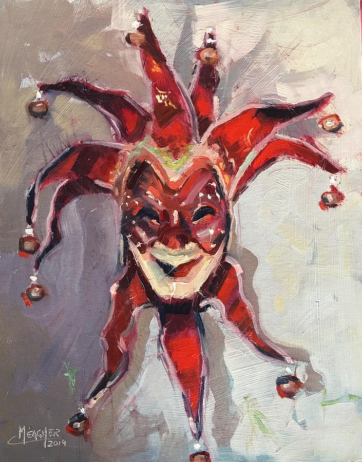 Red Joker Mask Painting
