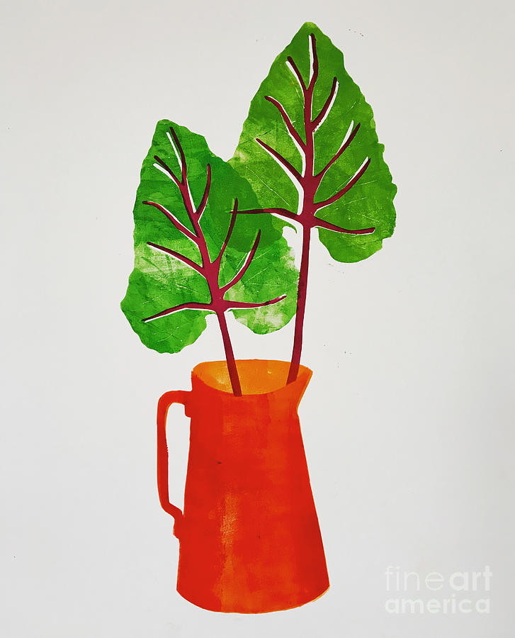 Red Jug, Monoprint Painting by Sarah Thompson-engels Red Jug, Monoprint Painting by Sarah Thompson-engels
